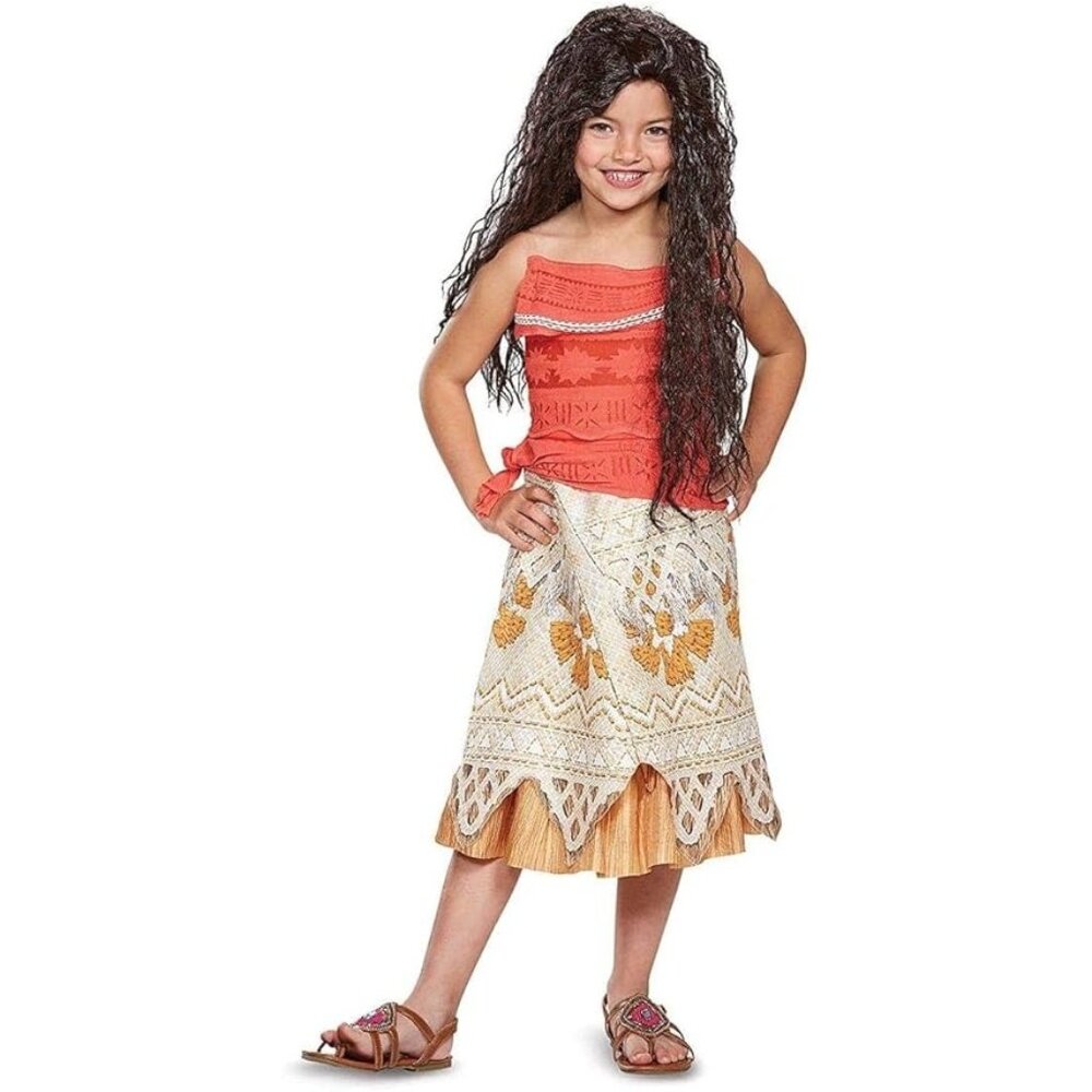 Disney Moana Child Costume Dress Outfit For Girls 6/6X By Disguise With Coral To